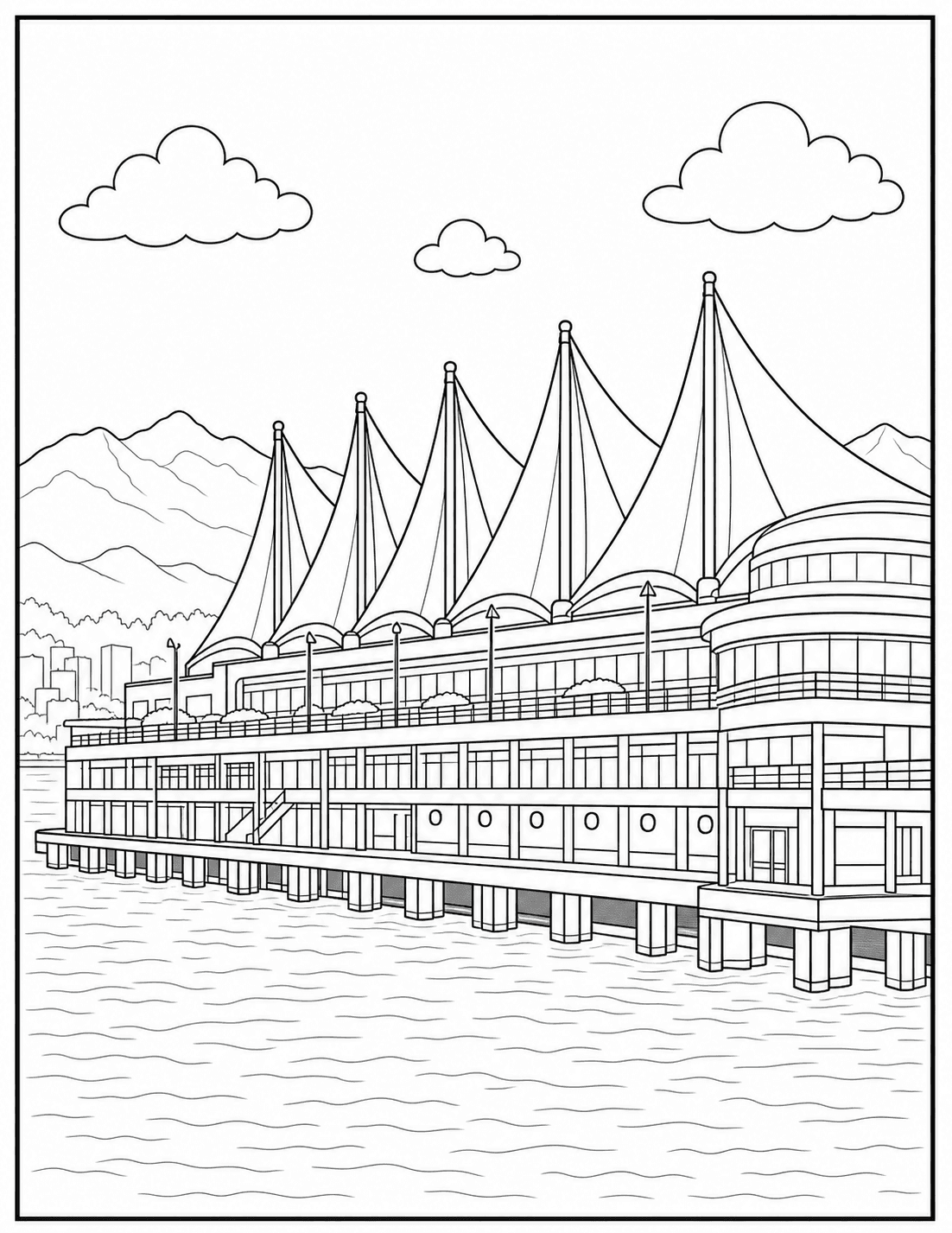 Canada Place coloring page drawing